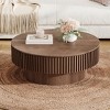 Round Coffee Table with Hidden Storage, Minimalist Fluted Accent Table Center Table - ModernLuxe - 3 of 4