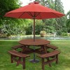 8 Person Wooden Picnic Table, Outdoor Camping Dining Table with Seat, 2220lb Capacity - 3 of 4