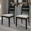 ChaletPosh Wooden Dining Chair With Warm Grey Cover (Set of 2) - 2 of 4