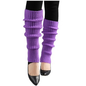 INSPIRE CHIC Women's Knitted Solid Color Warm Knee High Length Ribbed Leg Warmers - 1 of 4