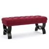 Lyngins Benches with Button Tufted Diamond Stitch Design and Half-Circle Legs,Ottoman Benches for Living Room,Bedroom - 4 of 4