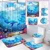 LunaLulinlk Waterproof Fabric Shower Curtain with 12 Hooks and Toilet Rugs - 4 of 4