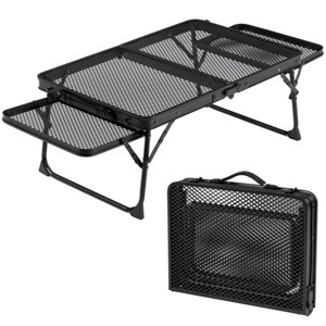SEVOBAL Folding Portable Picnic Camping Table Small Lightweight with 2 Wing Panels Carry Handle Outdoor Grill Table RV Picnic, Black, 48"*8"*34" - 1 of 4
