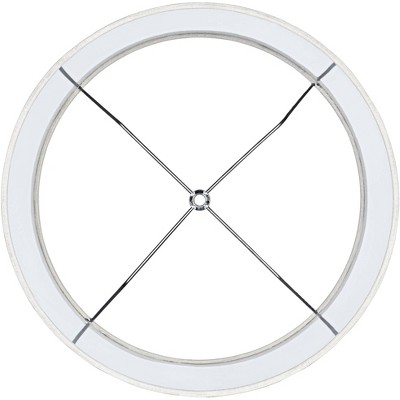 White Linen Tall Drum Lamp Shade with Chrome Fitter