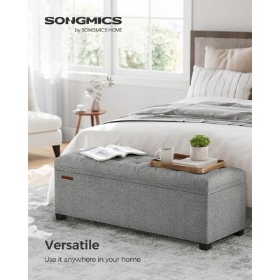 SONGMICS Storage Ottoman Bench Hold up to 660lbs Ottoman with Storage Bedroom Ottoman Bench