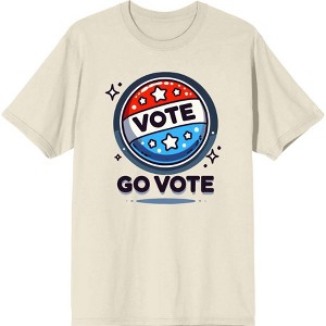 Go Vote Button! Adult Crew Neck Short Sleeve Tee - 1 of 2
