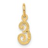 Black Bow Jewelry The Sadie 14k Yellow Gold Mini Satin Script Initial Charm, Letter E - 3 of 4