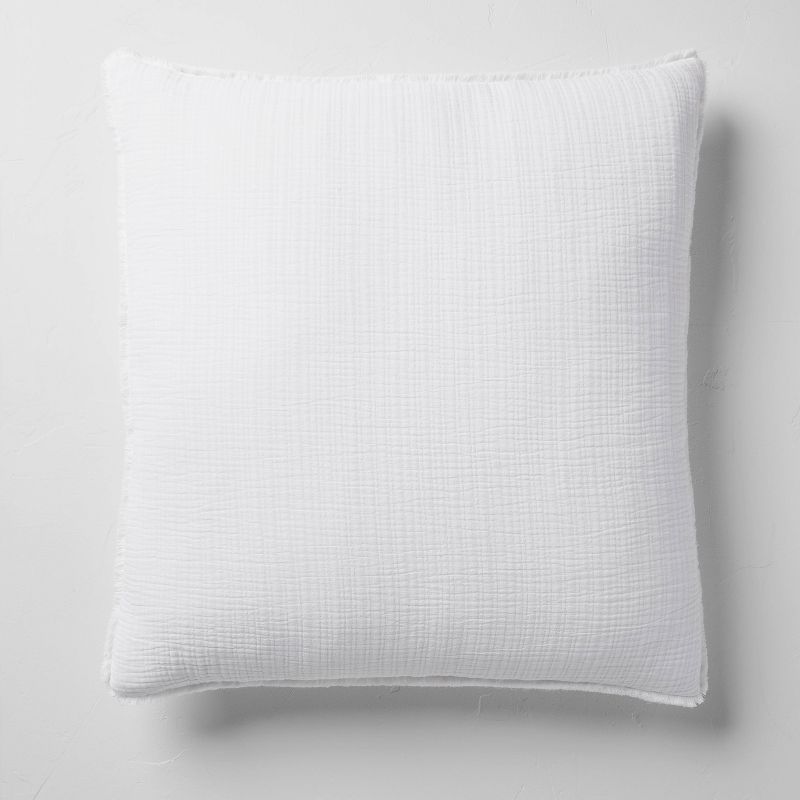 Euro 26''x26'' Textured Chambray Cotton Decorative Throw Pillow - Casaluna™, 1 of 11