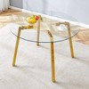 NicBex 36 Inch Round Tempered Glass Coffee Table with 7-Shaped Metal Legs for Living Room,Bedroom - 2 of 4
