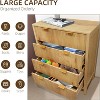 Coucheta 4-Drawer Dresser - Fluted Mid-Century Tall Dresser for Bedroom, Living Room & Closet, Modern Storage Chest with Anti-Tip Design, Oak - 3 of 4