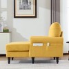 Upholstered Chaise Lounge Recliner Sleeper Sofa Bed Lazy Single Sofa Leisure Reading Couch with Side Pockets, Chenille - ModernLuxe - 2 of 4