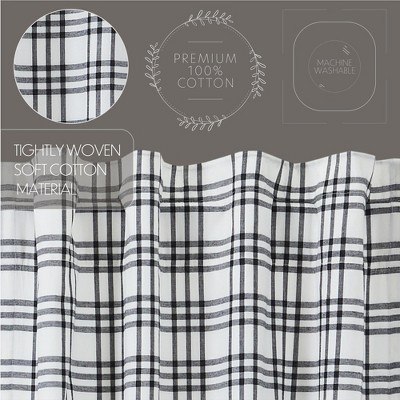 Sawyer Mill Black Plaid Cotton Light-Filtering Window Panels, 84x40, Set of 2
