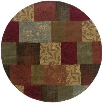 Oriental Weavers Hudson 030C1 Green/ Red Indoor Area Rug - 7'8" Round
