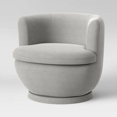 Dorton Round Swivel Barrel Chair Light Gray Velvet - Project 62™