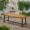 CAVINAS 79 Inch Rectangle Patio Table,Outdoor Dining Table with Acacia Wood Tabletop and Metal Legs,Patio Dining Table for 6 for 8 - 2 of 4