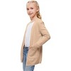 BLUEMING Girls Solid Color Knit Cardigan Long Sleeve Button Front Sweater with Pockets Adorable Loose Fit Kids Outerwear - 3 of 4
