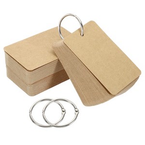 Unique Bargains Memory Learning Office Blank Index Cards with Ring 150 Pcs - 1 of 4