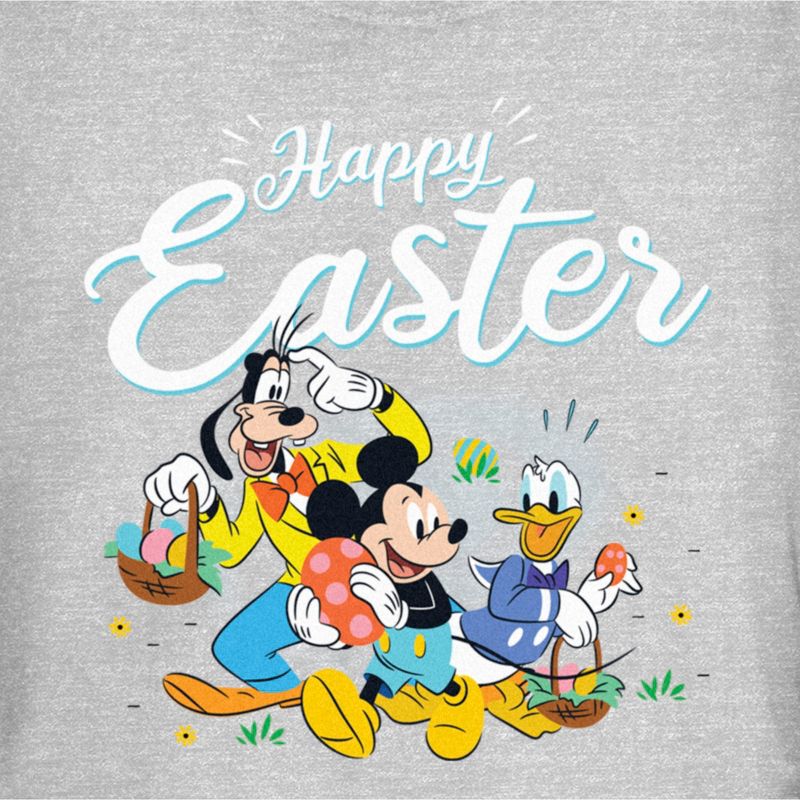 Juniors Womens Mickey & Friends Happy Easter Friends T-Shirt, 2 of 5
