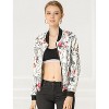 INSPIRE CHIC Women's Stand Collar Floral Prints Zip Up Lightweight Short Jacket - 2 of 4