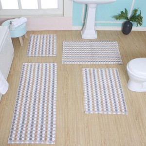 Home Weavers Orion Collection 100% Cotton Bathroom Rug, Non Slip Bath Mat Water Absorbent Soft Shaggy Mat Machine Washable - 1 of 4