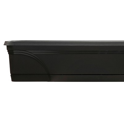 Southern Patio 36 Inch Black Resin Hanging Windowsill Garden Box Planter