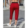 Womens Capri Sweatpants Soft Knit Athletic Pants Drawstring Jogger Pants Yoga Pants - 4 of 4