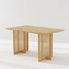 Homy Casa Solid Wood Dining Table with Faux Rattan Legs, Modern Style for Kitchen or Dining Room - 2 of 4