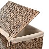happimess Sawyer 24" Classic Farmhouse Handwoven Hyacinth 2-Section Collapsible Laundry Hamper with Washable Liner, Handles, and Lid - 4 of 4