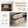 Farmhouse TV Cabinet for 75in, Mid Century Modern Wood Entertainment Center with 4 Drawer & 2 Open Shelves, Roman Column Legs, Media Console - 4 of 4