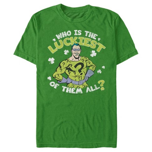 Men's Batman St. Patrick's Day Riddler Who is the Luckiest of Them All? T-Shirt - image 1 of 4