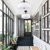 PAKOKULA Modern 3-Light Matte Black Dimmable Semi-Flush Mount Ceiling Light with White Drum Fabric Shade - 4 of 4