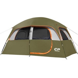 Cesicia 11 x 7 FT Red 6-Person Camping Tents with Top Rainfly, 4 Large Mesh Windows, Double Layer, Easy Set Up, Portable with Carry Bag - 1 of 4