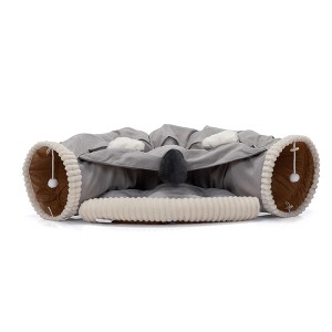 Sapphtopaz Indoor Tunnel Cat Bed with Hanging Toys and Cushion Washable Collapsible Cat Hide Tunnel Pet Nest Telescopic Cat Bed for Cats - 1 of 4