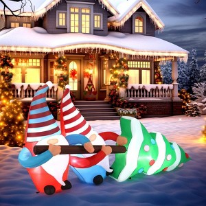 Karl Home 7 FT Lighted Christmas Inflatable Gnomes Pulling Christmas Tree Outdoor Decoration - 1 of 1