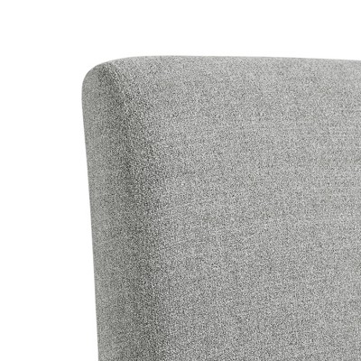 Gray Linen Upholstered Armchair with Casters