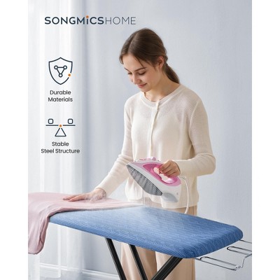 Midnight Blue Foldable Ironing Board with Steel X-Legs and Iron Rest