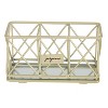 3 Compartment Cosmetic Brush and Pencil Organizer Gold - Home Details: Steel Bathroom Storage Tray, Spot Clean - 4 of 4
