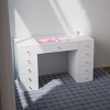 VANITII Vanity Desk with 11 Drawers and RGB Lights 51'' Large Makeup Vanity Table with Glass Top and Crystal Handles White - 2 of 4