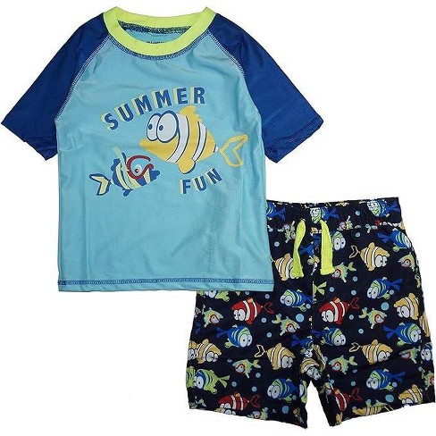 Quicksand Infant/Toddler and Little Boy's Rash Guard And Trunks Swimsuit Sets - image 1 of 2