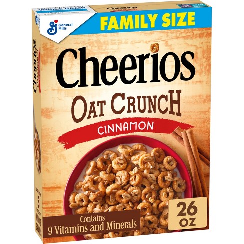Cheerios Oat Crunch Cinnamon Breakfast Cereal Family Size 26 Oz