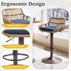 QingMoon 360° Swivel Rattan Barstools, Adjustable Counter Height Bar Chairs Set of 2 with Low Back and Footrest for Dining Room, Bar - 4 of 4