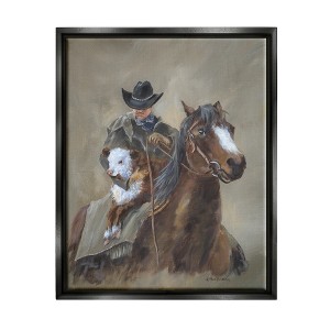 Stupell Industries Ranch Cowboy Western Horse Framed Floater Canvas Wall Art - 1 of 4
