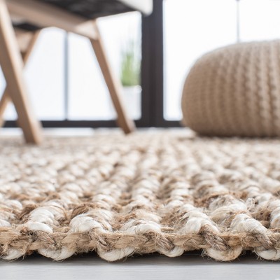 Handmade Gray and Beige Jute 3' x 5' Area Rug
