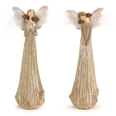 Melrose Glittered Feather Angel (Set of 2)