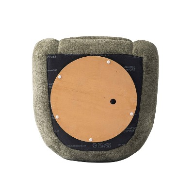 Tribeca Olive Green Chenille Swivel Accent Chairs with Wood Base, Set of 2