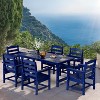 VINGLI 7-Piece Outdoor Patio Dining Set, HDPE All-Weather Rectangular Table with Umbrella Hole & 6 Patio Dining Chairs, Durable Patio Furniture Set - 3 of 4