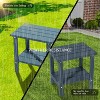 MaseiKar Outdoor Side Table, Weather Resistant HDPE Outdoor Table, 2-Tier Small Patio Tables for Outside or Indoor - 3 of 4