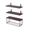 NewHome "2-in-1 Wall Mounted Floating Shelves with Storage Basket for Bathroom, Bedroom, Living Room, and Office" Brown - 2 of 4