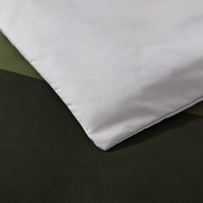 Skyline Green and Gray Reversible Microfiber Twin Duvet Set