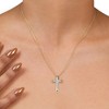 GILDED 1/10 CTTW Lab Grown Diamond Cross Pendant in 14KT Yellow Gold Plating Over Sterling Silver, 18” Chain - 2 of 4